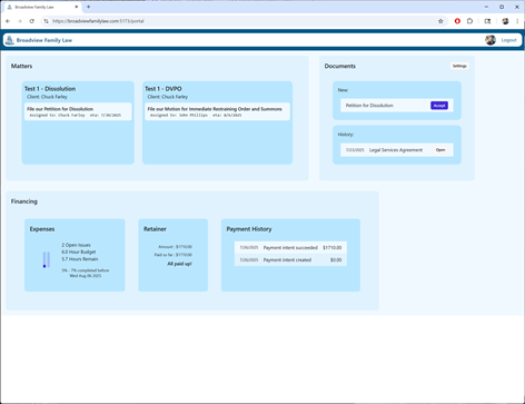 Example Client Portal Screenshot